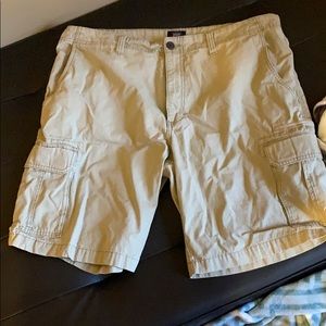 Khaki Cargo Shorts-Men